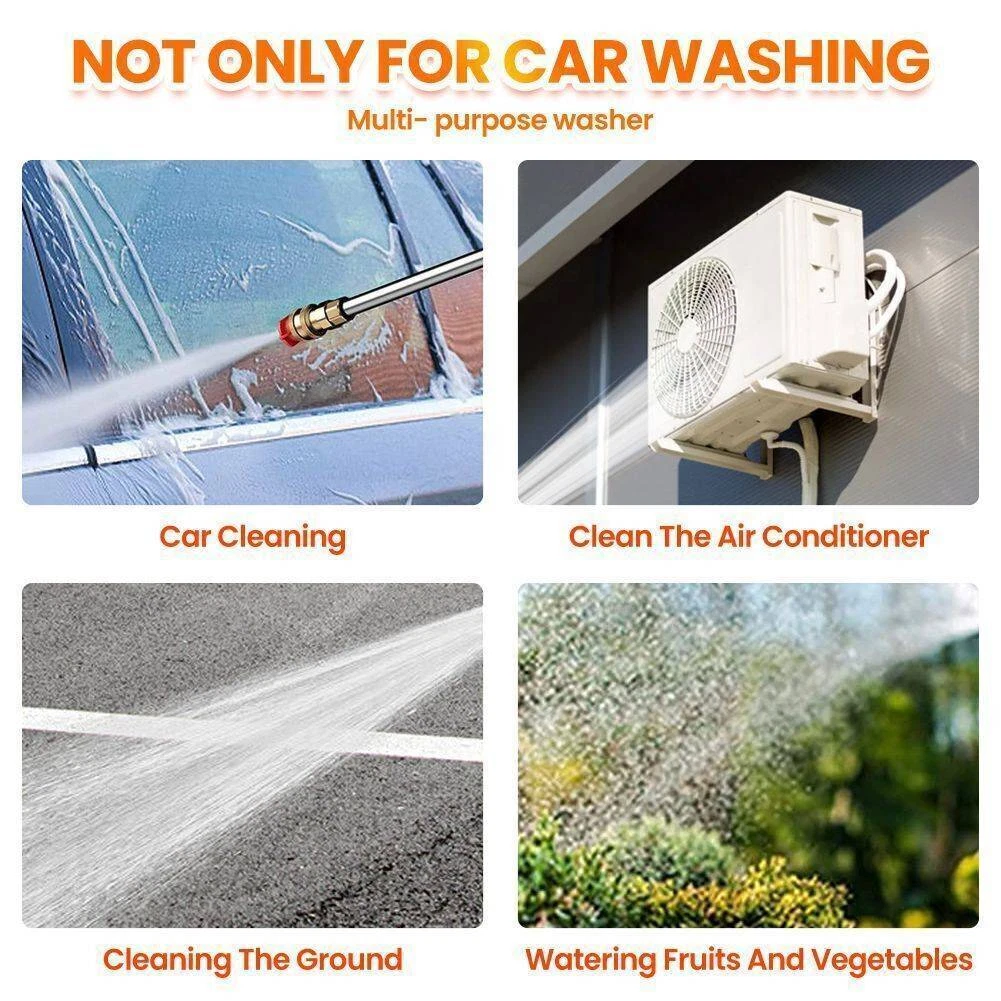Portable Cordless Electric High Pressure Water Spray Gun Car Washer Cleaner Tool